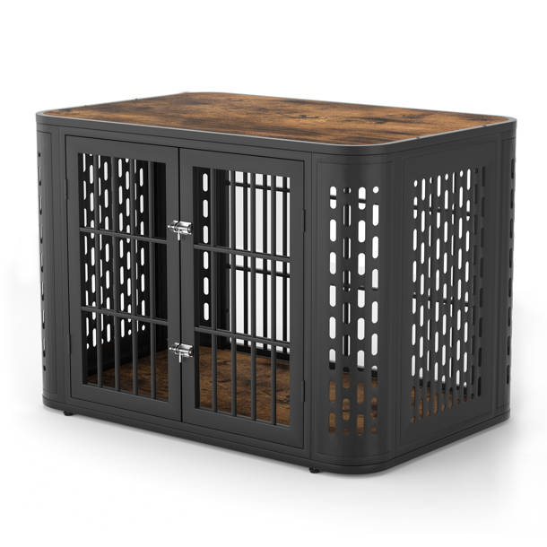 Tucker Murphy Pet™ Wood Dog Crate Furniture, Dog Kennel Double Doors